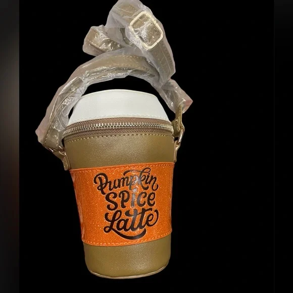 NWT Pumpkin Spice Latte crossbody bag!! Great for a fall accessory or Halloween - Picture 5 of 10